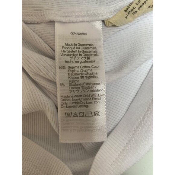 Madewell Womens One-Shoulder White Ribbed Tank Top Size M - Picture 5 of 5